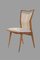 Moderne französische Mid-Century Esszimmerstühle aus Teak mit geschnitzten Messingspiegeln, 4 . Set 5