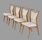 Mid-Century French Modern Teak Dining Chairs with Sculpted Brass Sabots, Set of 4 1