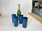Bicchieri in ceramica blu nello stile di Aldo Londi, Italia, anni '60, set di 4, Immagine 7