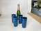 Glasses in Ceramic Blue in the style of Aldo Londi, Italy, 1960s, Set of 4 7