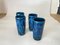 Bicchieri in ceramica blu nello stile di Aldo Londi, Italia, anni '60, set di 4, Immagine 8