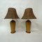 Lampade da tavolo vintage in legno con paralume in vimini di Ikea, anni '80, set di 2, Immagine 3