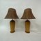 Lampade da tavolo vintage in legno con paralume in vimini di Ikea, anni '80, set di 2, Immagine 1