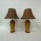 Vintage Wooden Table Lamps with Rattan Shade from Ikea, 1980s, Set of 2 1