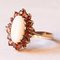 Vintage 9k Yellow Gold Daisy Ring with Opal and Garnets, 1980s 2