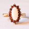 Vintage 9k Yellow Gold Daisy Ring with Opal and Garnets, 1980s, Image 7