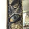 Specchio da parete quadrato moderno con cornice in gommapiuma con decorazioni a forma di occhi, Italia, anni '80, Immagine 6