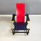 Fauteuil Bauhaus 1ère Production, Italie, Rouge et Bleu attribué à Rietveld pour Cassina, 1971 3