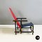 Butaca italiana Bauhaus de primera producción en rojo y azul atribuida a Rietveld para Cassina, 1971, Imagen 4