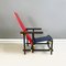 Butaca italiana Bauhaus de primera producción en rojo y azul atribuida a Rietveld para Cassina, 1971, Imagen 5