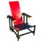 Bauhaus Italian 1st Production Armchair in Red and Blue attributed to Rietveld for Cassina, 1971 1