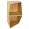 Modern Italian Asymmetric Bookcase with 2 Shelves in Light Wood, 1980s, Image 1