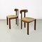 Modern Italian Chairs in Shaped Wood and Light Fabric, 1960s, Set of 2 2