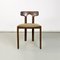 Moderne Italienische Stühle aus geformtem Holz & hellem Stoff, 1960er, 2er Set 4
