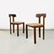 Modern Italian Chairs in Shaped Wood and Light Fabric, 1960s, Set of 2 3