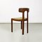 Moderne Italienische Stühle aus geformtem Holz & hellem Stoff, 1960er, 2er Set 5