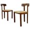Modern Italian Chairs in Shaped Wood and Light Fabric, 1960s, Set of 2 1