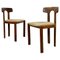 Modern Italian Chairs in Shaped Wood and Light Fabric, 1960s, Set of 2, Image 1