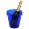 Blue Murano Glass Ice Bucket with Gold Glass Handles, Italy, 1960s 4