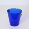 Blue Murano Glass Ice Bucket with Gold Glass Handles, Italy, 1960s 3