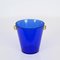 Blue Murano Glass Ice Bucket with Gold Glass Handles, Italy, 1960s 9