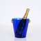 Blue Murano Glass Ice Bucket with Gold Glass Handles, Italy, 1960s 2