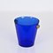 Blue Murano Glass Ice Bucket with Gold Glass Handles, Italy, 1960s 15