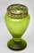 Vase Art Nouveau en Verre Piqué Fleurs Vert Irisé attribué à Loetz, 1920s 5
