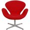 Swan Chair aus Rotem Alcantara Stoff von Arne Jacobsen für Fritz Hansen, 2016 1