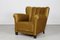 Art Deco Velvet Lounge Chair in the style of Fritz Hansen, Denmark, 1930s-1940s 3