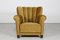 Art Deco Velvet Lounge Chair in the style of Fritz Hansen, Denmark, 1930s-1940s, Image 1