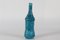 Tall Turquoise Bottle Vase with Black Stripes by Guido Gambone, Italy, 1950s 3