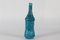 Vaso Bottle alto turchese con strisce nere di Guido Gambone, Italia, anni '50, Immagine 3