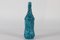 Vaso Bottle alto turchese con strisce nere di Guido Gambone, Italia, anni '50, Immagine 2