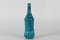 Grand Vase Bouteille Turquoise avec Rayures Noires par Guido Gambone, Italie, 1950s 1