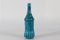 Hohe Türkisfarbene Flaschenvase mit Schwarzen Streifen von Guido Gambone, Italien, 1950er 1