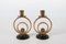 Small Danish Art Deco Candleholders in Patinated Brass, Denmark 1940s, Set of 2 2
