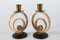 Small Danish Art Deco Candleholders in Patinated Brass, Denmark 1940s, Set of 2, Image 1