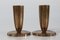 Dänische Art Deco Kannelierte Kerzenständer aus Bronze, Dänemark, 1930er-1950er, 2er Set 1
