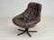 Danish Leather Swivel Lounge Chair by H.W. Klein for Bramin, 1970s 9