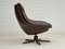 Danish Leather Swivel Lounge Chair by H.W. Klein for Bramin, 1970s 11