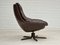 Danish Leather Swivel Lounge Chair by H.W. Klein for Bramin, 1970s, Image 11