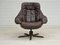 Danish Leather Swivel Lounge Chair by H.W. Klein for Bramin, 1970s, Image 14
