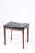 Mid-Century Stool in Patinated Leather, Made in Denmark, 1960s, Image 4
