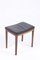 Mid-Century Stool in Patinated Leather, Made in Denmark, 1960s, Image 3