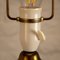 Tall Brass Table Lamp with Original Linen Lamp Shade, Denmark, 1960s, Image 12