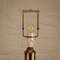 Tall Brass Table Lamp with Original Linen Lamp Shade, Denmark, 1960s, Image 11