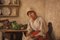 Josef Edgar Kleinert, Goose Stripping, 1890, Olio su tela, con cornice, Immagine 2