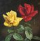 Wolfgang Grünberg, Dos rosas con abejorro, años 60, óleo sobre lienzo, Enmarcado, Imagen 4