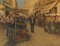Michel Michaeli, Fish Market in Marseille, 1920s, Oil on Canvas, Framed, Image 1